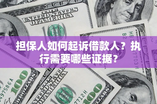 武汉担保人如何起诉借款人？执行需要哪些证据？