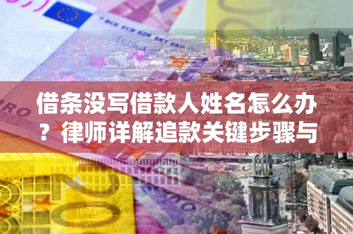 武汉借条没写借款人姓名怎么办？律师详解追款关键步骤与证据链构建