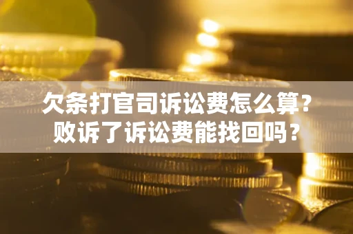 武汉欠条打官司诉讼费怎么算？败诉了诉讼费能找回吗？