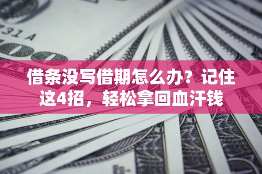 武汉借条没写借期怎么办？记住这4招，轻松拿回血汗钱